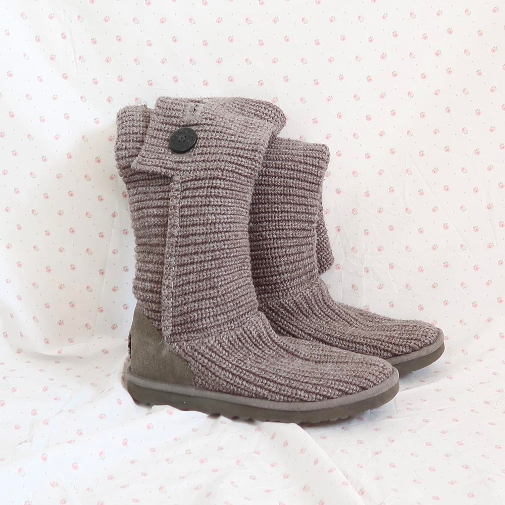 vintage UGG brown knit boots y2k slouchy winter boots